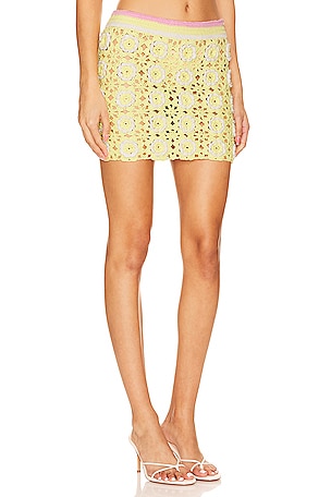 Lovers and Friends Meadow Crochet Skirt in Yellow