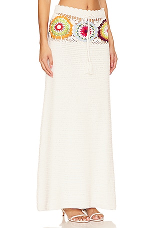 Lovers and Friends Kestrel Crochet Maxi Skirt in Cream