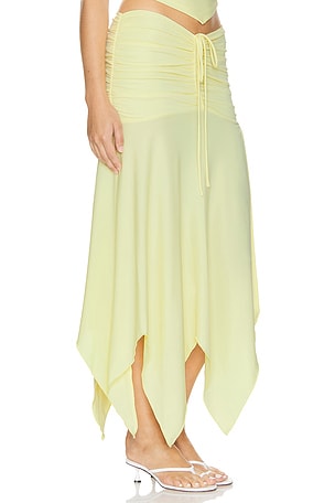 Lovers and Friends Surya Midi Skirt in Lemon
