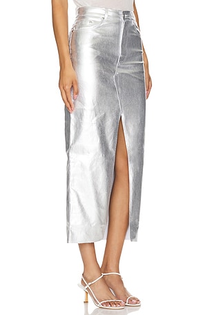 Lovers and Friends Naomi Maxi Skirt in Metallic Silver