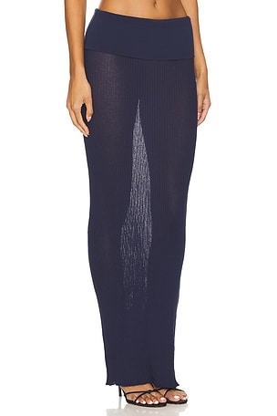 Lovers and Friends Ellison Sheer Maxi Skirt in Navy