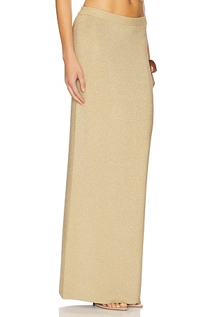 Lovers and Friends Carla Maxi Skirt in Metallic Gold