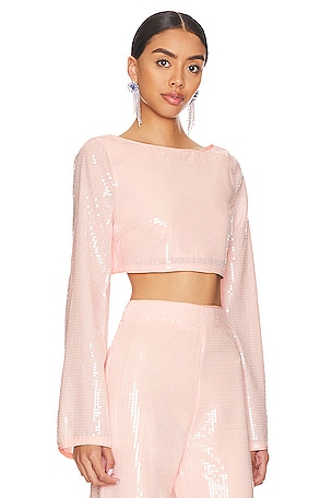 Lovers and Friends Leighton Sequin Top in Pink