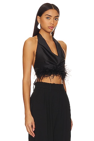Lovers and Friends Ariane Draped Top in Black