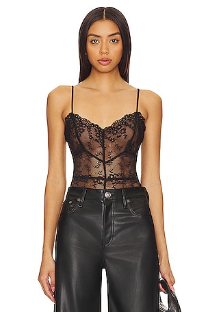 ALLSAINTS Lace Heligan Cami in Black & Gold