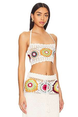Lovers and Friends Kestrel Crochet Top in Multi