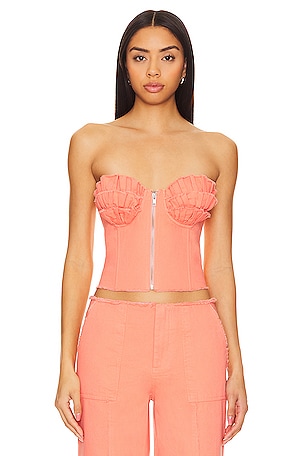 Bardot Ellie Lace Corset Top in Soft Pink