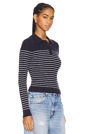 Lovers and Friends Camelia Stripe Polo in Navy