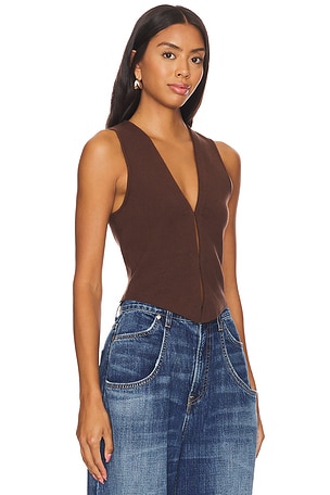Lovers and Friends Margie Vest in Chocolate