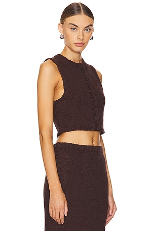 Lovers and Friends Agnese Cropped Vest in Brown