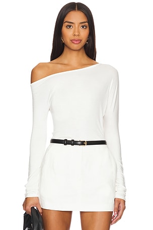 NWT H:ours sale Milee White Long Sleeve Top S