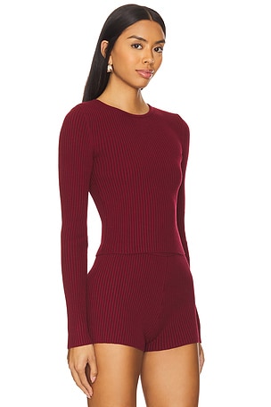 Lovers and Friends Aine Knit Crewneck in Burgundy