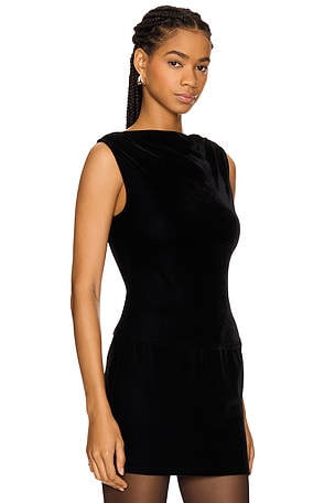 Lovers and Friends Lainey Velvet Top in Black