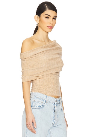 Lovers and Friends Gerda Off The Shoulder Top in Beige