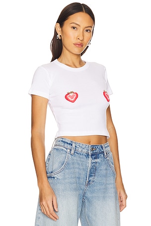 Lovers and Friends Strawberry Hearts Tee in White