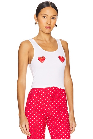Lovers and Friends Hearts Tank in White