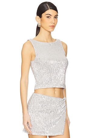 Lovers and Friends Selma Top in Metallic Silver
