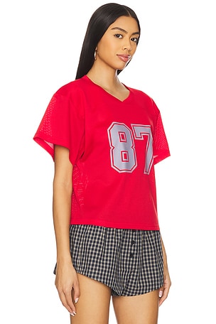 Lovers and Friends Cropped Jersey Top in Red