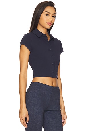 Lovers and Friends Bailey Polo Top in Navy