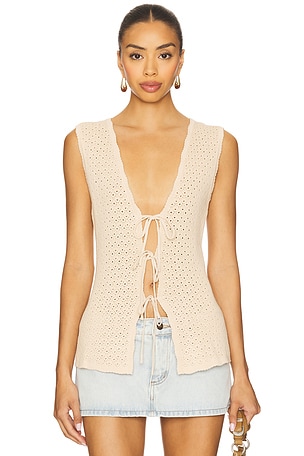 Lizzy Tie Front Vest Lovers and Friends