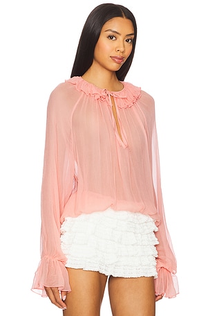 Lovers and Friends Evelyn Sheer Top in Pink