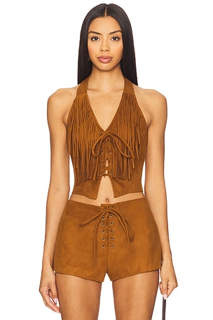 Noella Faux Suede Top Lovers and Friends