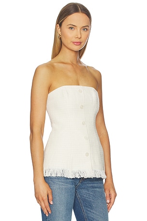 Lovers and Friends Greta Tweed Top in Cream