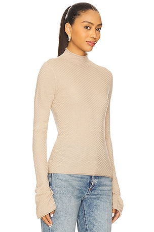 Lovers and Friends Kori Funnel Neck Top in Tan