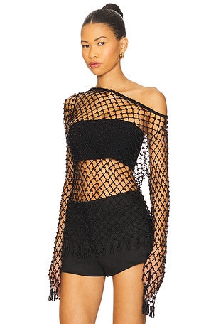 Lovers and Friends Bryna Off-shoulder Top in Black. Size XS. Also