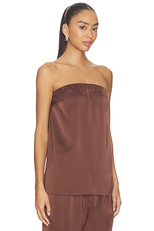 Lovers and Friends Alette Satin Top in Chocolate