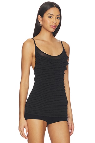 Lovers and Friends Oliviyah Wavy Knit Tank in Black