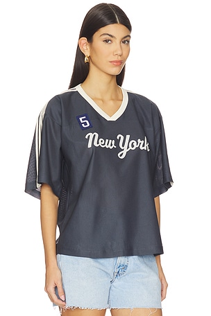 Lovers and Friends Wyatt Jersey Top in Navy