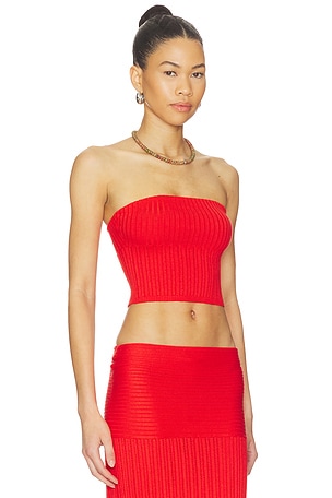 Lovers and Friends Shania Knit Tube Top in Red. Size XXS. Also