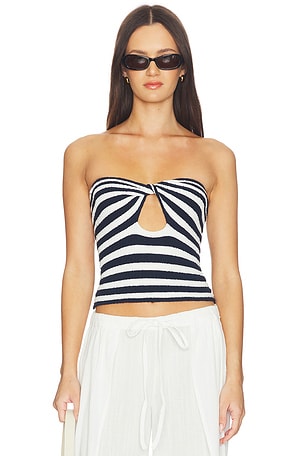 Ebony Stripe Knit Tube Top Lovers and Friends