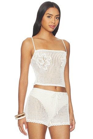 Lovers and Friends Malu Pointelle Tank Top in Ivory