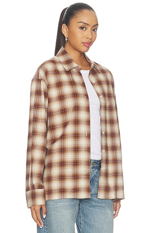 Lovers and Friends Samira Flannel Top in Brown