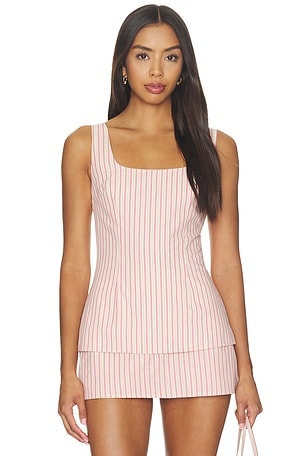 Rhodes Striped Linen Top Lovers and Friends