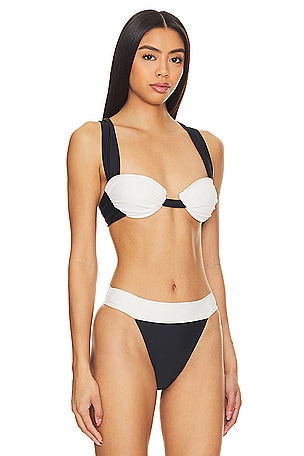 Lovers and Friends Kula Ruched Swim Top in White