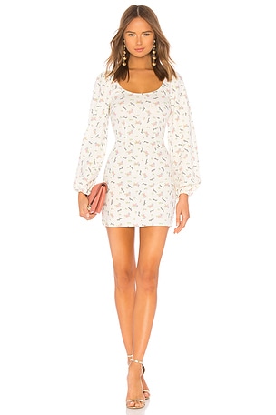 LPA Puff Sleeve Mini Dress in Send Nudes Floral | REVOLVE