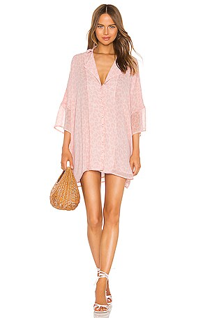 lpa dress shirt LPA Dress Shirt With Waist Tie in Green