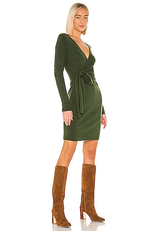 LPA Sean Wrap Dress in Green