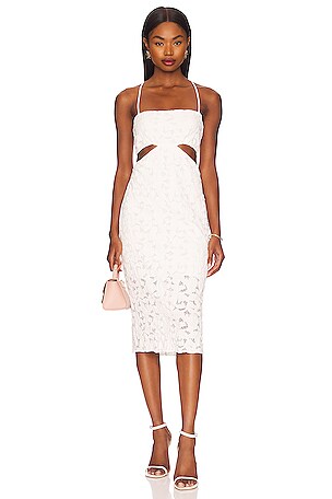 knee length dresses for ladies Hutch Perla Pink Sequin Ruched Midi Dress