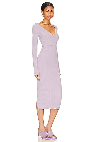 LPA Delaire Button Off Midi Dress in Lavender