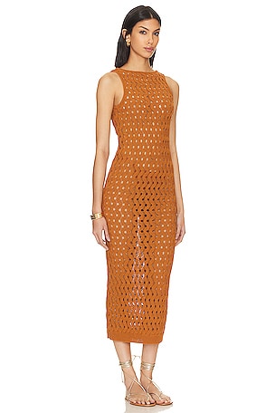 LPA Theola Open Stitch Dress in Rust