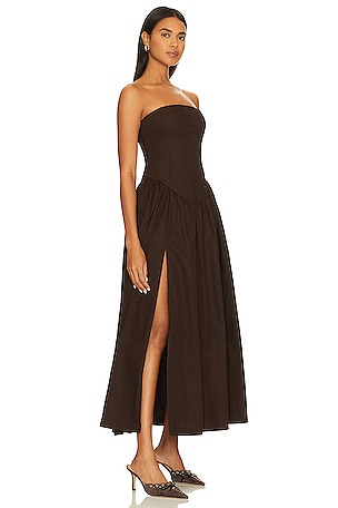 LPA Giana Maxi Dress in Chocolate