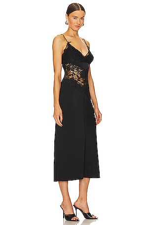 LPA Donna Lace Slip Dress in Black