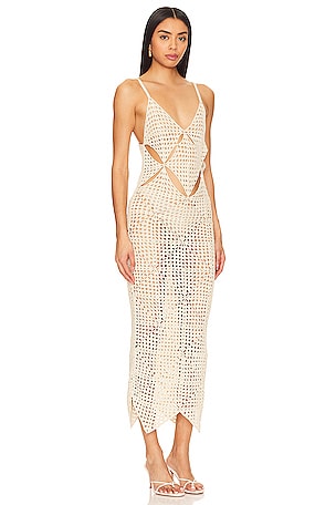 LPA Odella Crochet Dress in Neutral