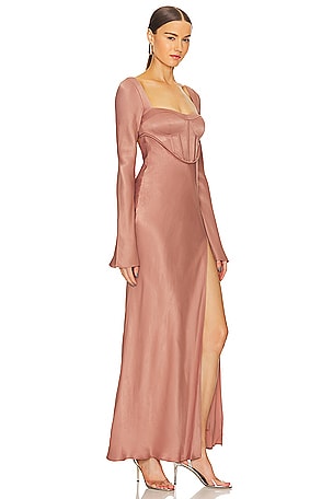 LPA Iris Corset Maxi Dress in Blush