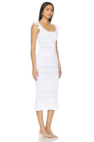 LPA Gracie Midi Dress in White