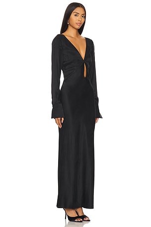 LPA Ellera Midi Dress in Black